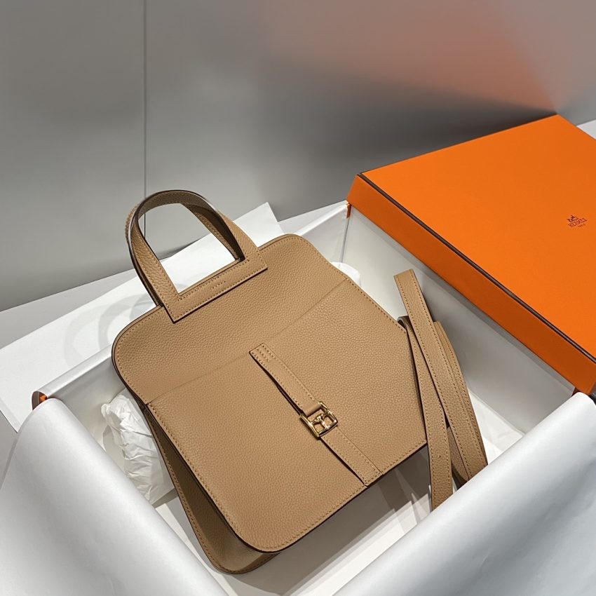 Replica Hermes Halzan Milk Tea 8 Replica Hermes Halzan Milk Tea - near-authentic luxury replica handbag