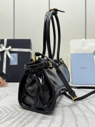 Replica Prada Black Leather bag 5 Replica Prada Black Leather bag - 1:1 designer replica handbag