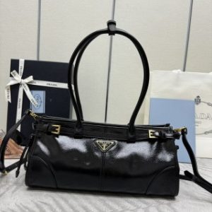 Replica Prada Black Leather bag 1 Replica Prada Black Leather bag - top-tier luxury replica shoulder bag