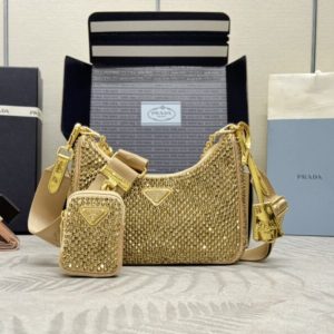 Replica Prada Re-Edition 2005 Diamond Gold - high-quality designer bag clone