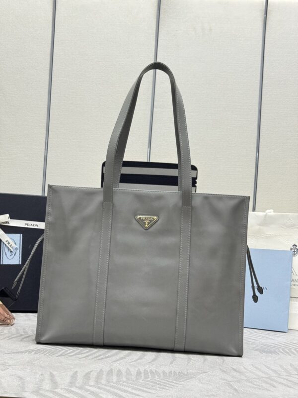 Replica Prada Antique Nappa Tote Grey 1 Replica Prada Antique Nappa Tote Grey - authentic-look luxury purse replica