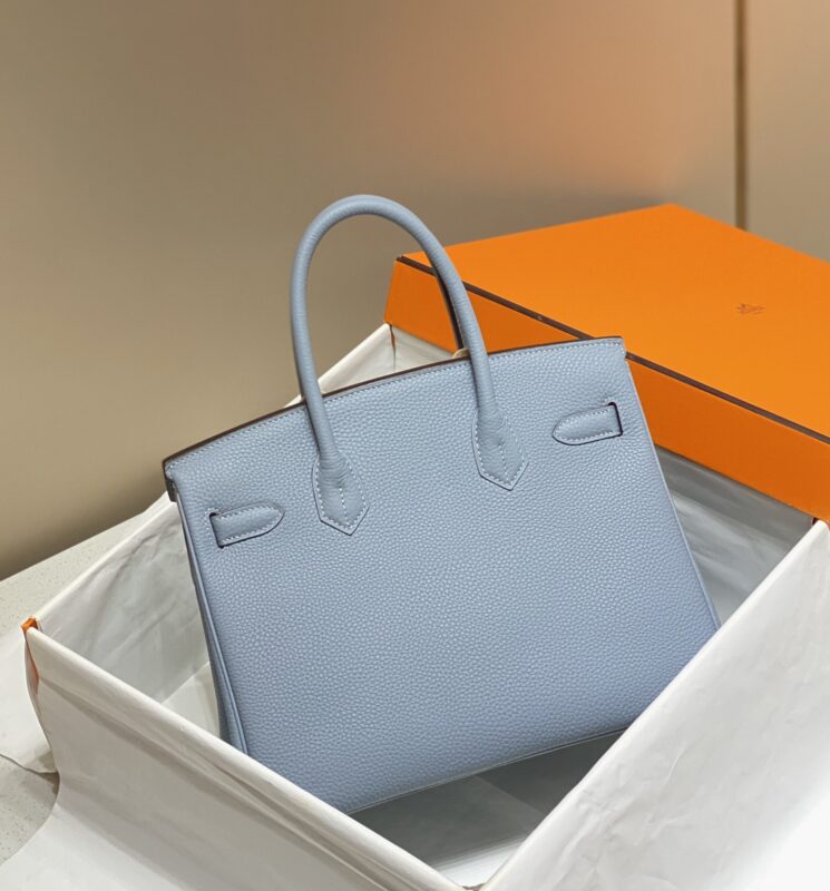 Replica Hermes Birkin Linen Blue - near-authentic luxury replica handbag