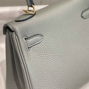 Replica Hermes Kelly Mini Cumulonimbus Gray 4 Replica Hermes Kelly Mini Cumulonimbus Gray - best-selling designer handbag dupe