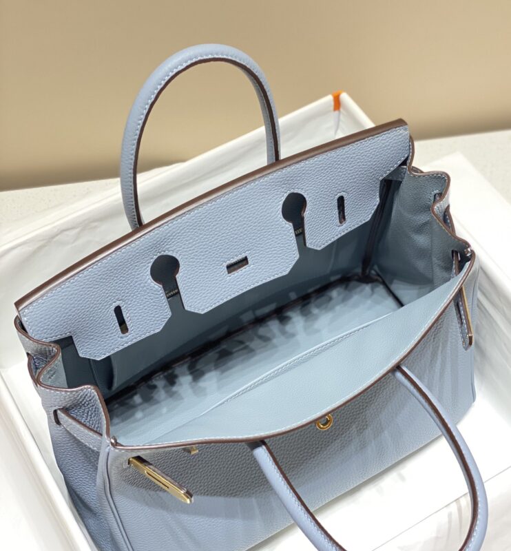 Replica Hermes Birkin Linen Blue - ultra-realistic fake designer tote
