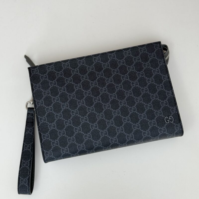 Replica Gucci GG Canvas Pouch Blue 7 Replica Gucci GG Canvas Pouch Blue - ultra-realistic fake designer tote