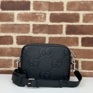 Replica Gucci Jumbo GG Crossbody Black - premium-grade designer purse dupe