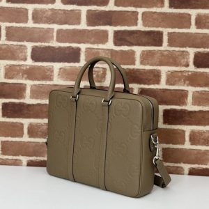 Replica Gucci Briefcase GG Leather Brown 4 Replica Gucci Briefcase GG Leather Brown - best quality luxury bag dupe
