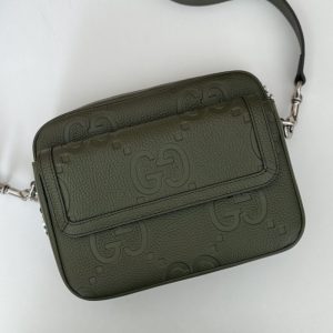 Replica Gucci Jumbo GG Crossbody Green 4 Replica Gucci Jumbo GG Crossbody Green - high-end fake designer purse