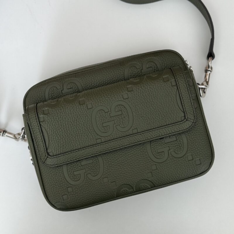 Replica Gucci Jumbo GG Crossbody Green 4 Replica Gucci Jumbo GG Crossbody Green - high-end fake designer purse