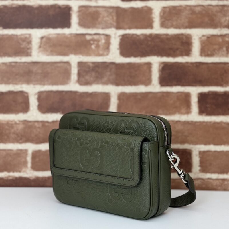 Replica Gucci Jumbo GG Crossbody Green 2 Replica Gucci Jumbo GG Crossbody Green - high-end fake designer purse