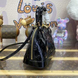 Replica Louis Vuitton Alma BB Black Patent 4 Replica Louis Vuitton Alma BB Black Patent - ultra-realistic fake designer tote