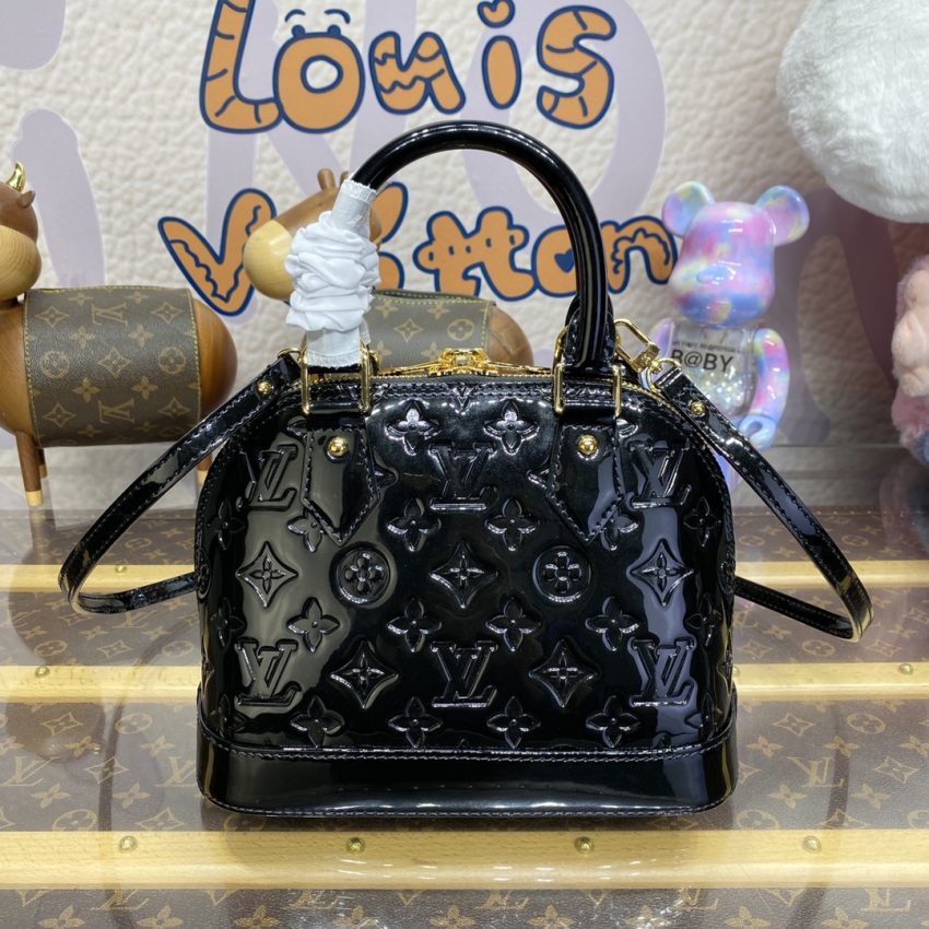 Replica Louis Vuitton Alma BB Black Patent 3 Replica Louis Vuitton Alma BB Black Patent - realistic designer-inspired fake bag