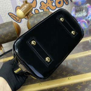 Replica Louis Vuitton Alma BB Black Patent 11 Replica Louis Vuitton Alma BB Black Patent - best quality luxury bag dupe