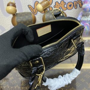 Replica Louis Vuitton Alma BB Black Patent 8 Replica Louis Vuitton Alma BB Black Patent - top-tier luxury replica shoulder bag