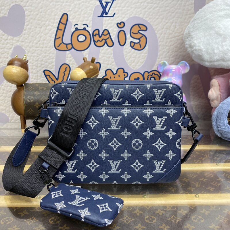 Replica Louis Vuitton Trio Messenger Blue&White 1 Replica Louis Vuitton Trio Messenger Blue&White - high-end fake designer purse