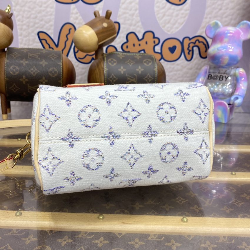 Replica Louis Vuitton Speedy Bandouliere 20 White Grey - ultra-realistic fake designer tote