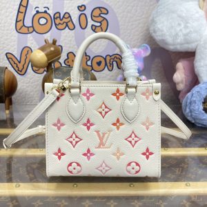Replica LV OnTheGo White Orange 1 Replica LV OnTheGo White Orange - 1:1 designer replica handbag