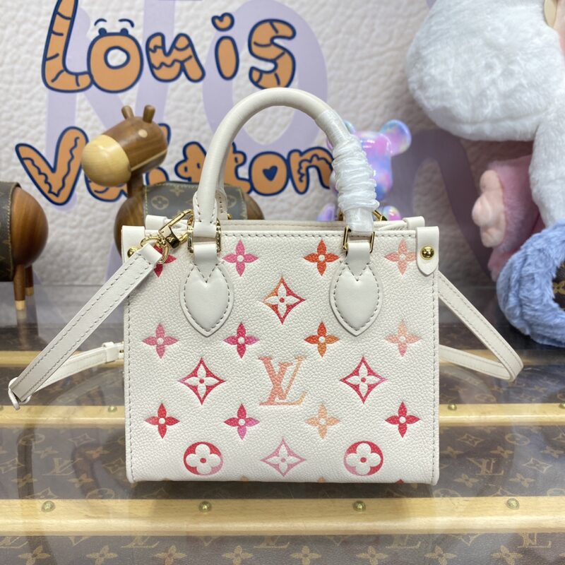 Replica LV OnTheGo White Orange 1 Replica LV OnTheGo White Orange - 1:1 designer replica handbag