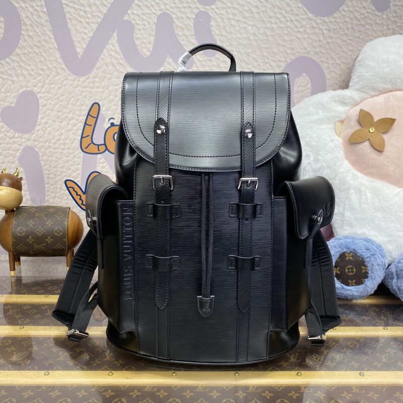Replica Louis Vuitton Christopher Backpack Black 1 Replica Louis Vuitton Christopher Backpack Black - top-tier luxury replica shoulder bag