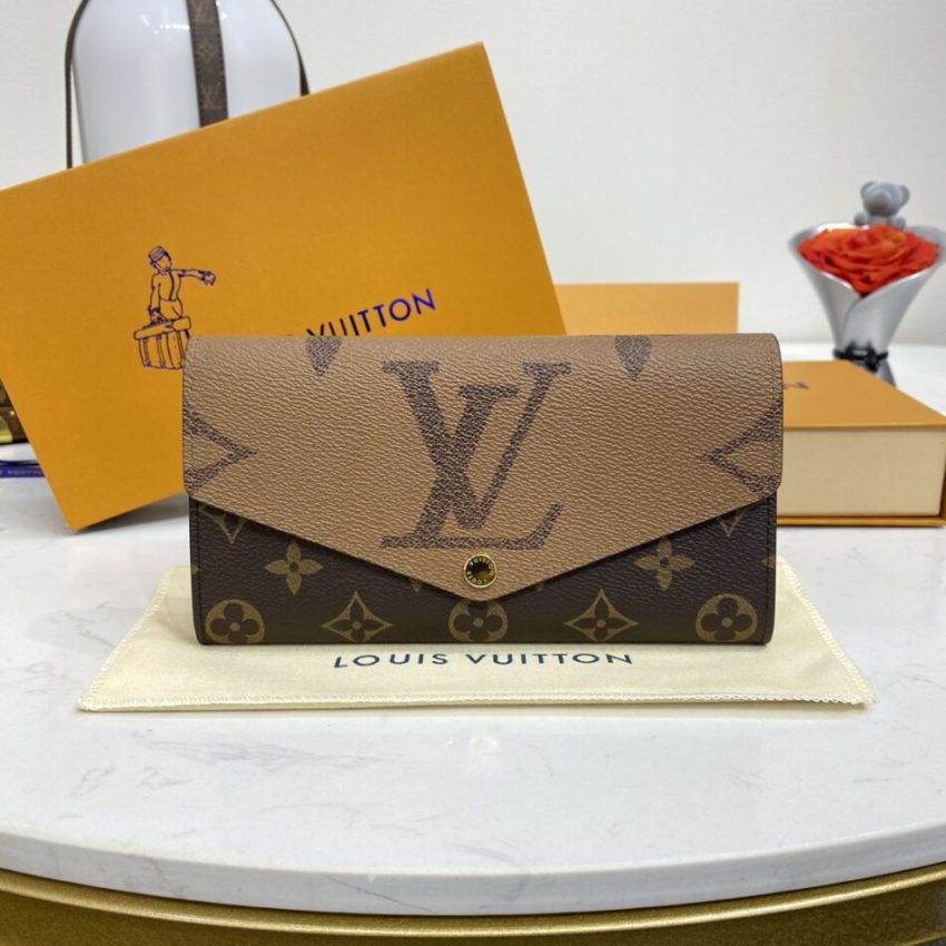 Replica Louis Vuitton Sarah Wallet Light Brown 1 Replica Louis Vuitton Sarah Wallet Light Brown - premium-grade designer purse dupe