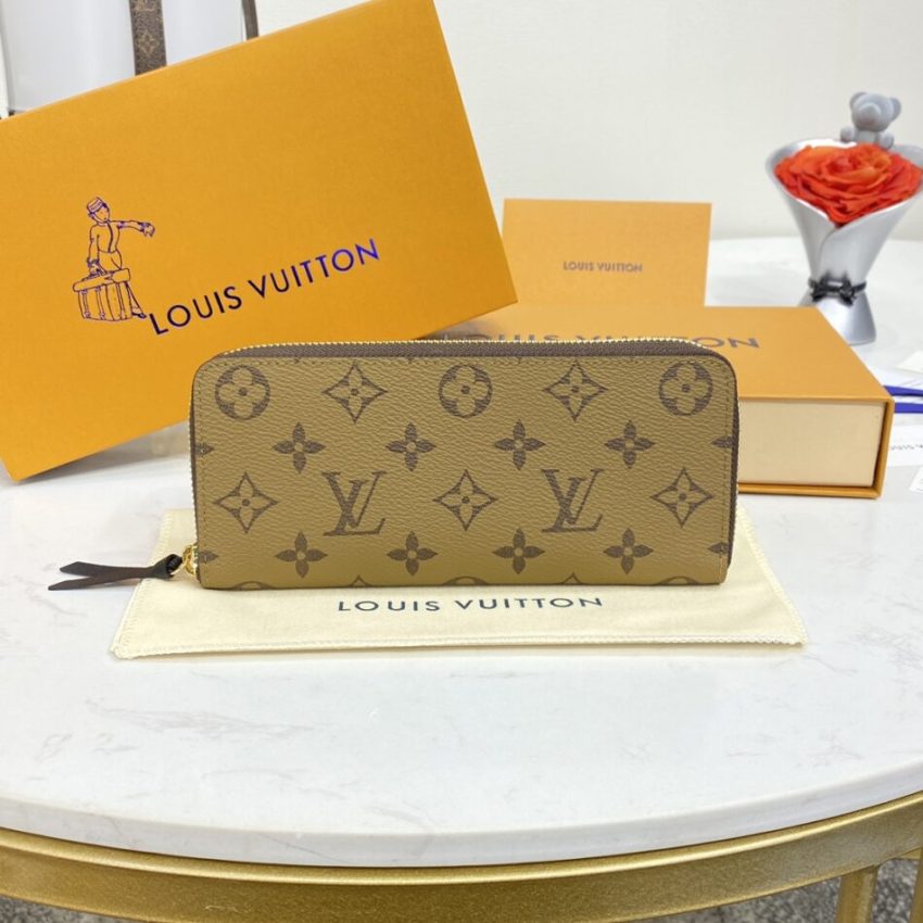 Replica Louis Vuitton Clemence Wallet Light Brown - elite superclone designer purse