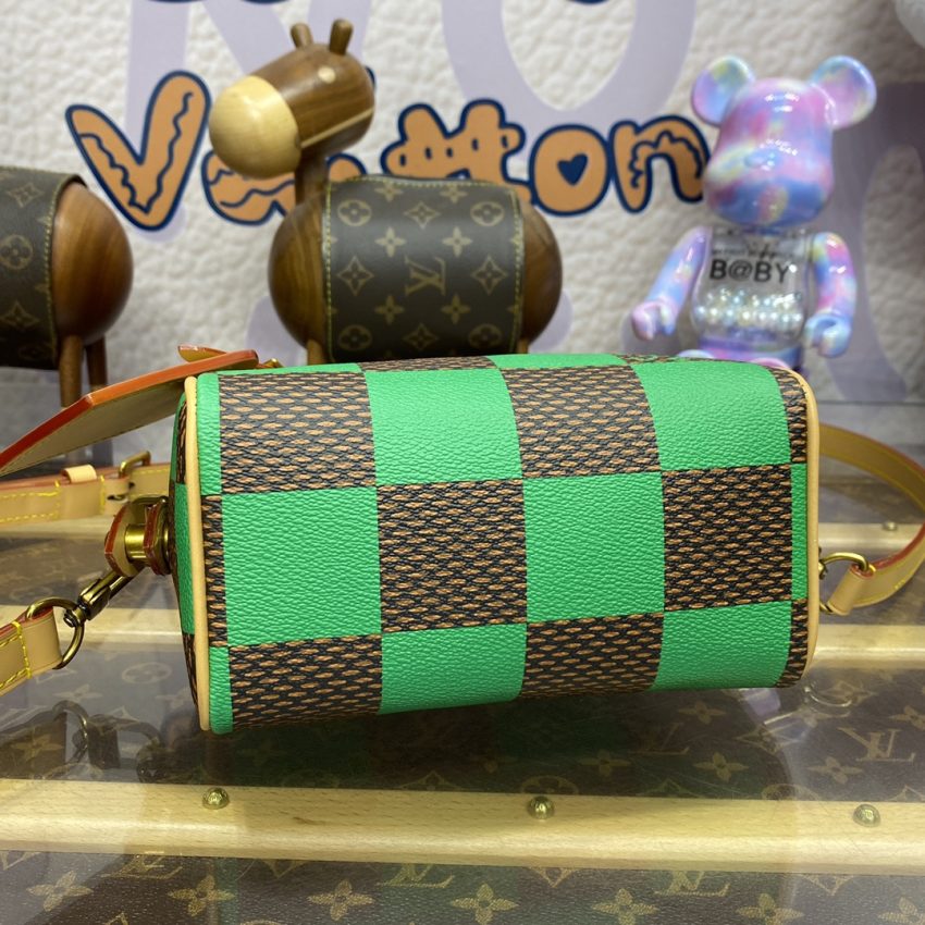 Replica Louis Vuitton Speedy 18 Green Grid 3 Replica Louis Vuitton Speedy 18 Green Grid - premium-grade designer purse dupe
