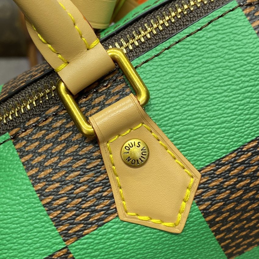 Replica Louis Vuitton Speedy 18 Green Grid 2 Replica Louis Vuitton Speedy 18 Green Grid - premium-grade designer purse dupe