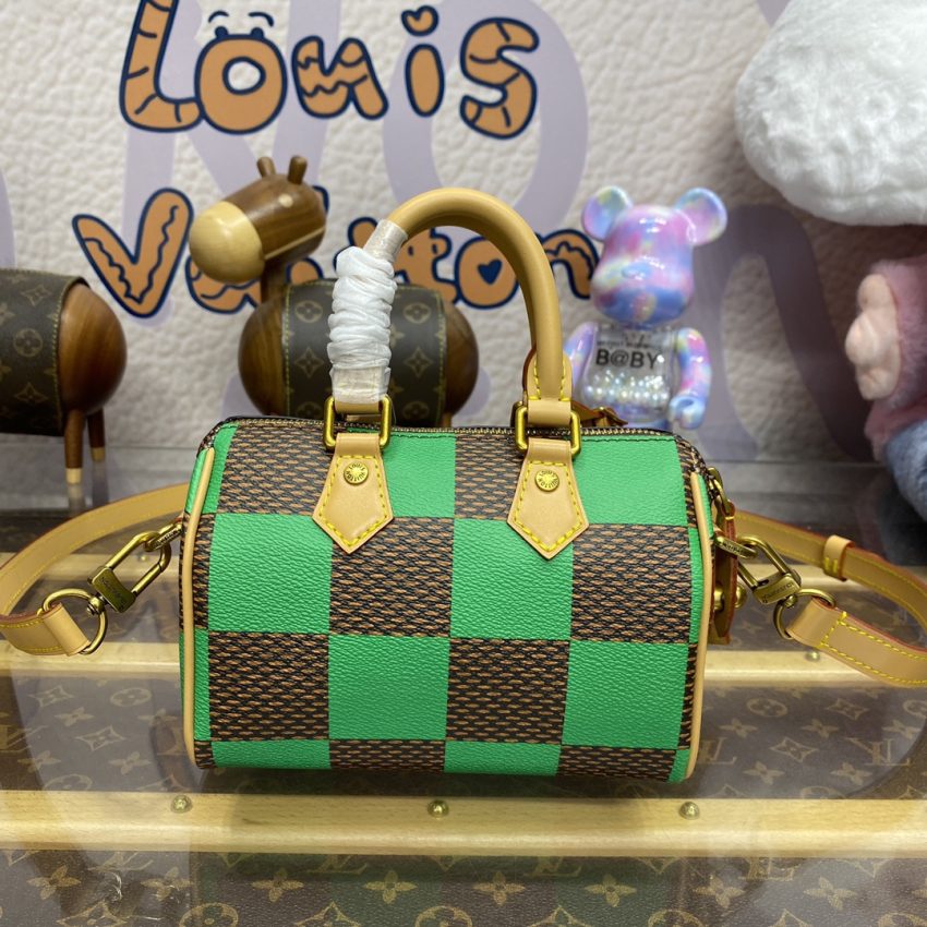 Replica Louis Vuitton Speedy 18 Green Grid 6 Replica Louis Vuitton Speedy 18 Green Grid - best-selling designer handbag dupe