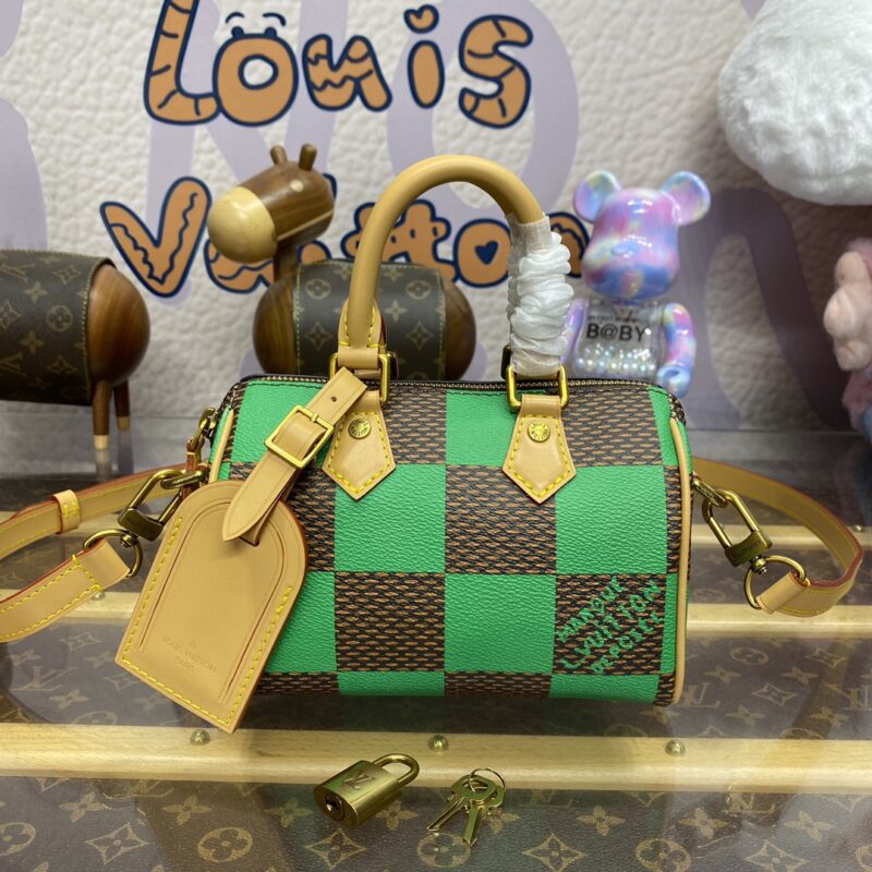 Replica Louis Vuitton Speedy 18 Green Grid 8 Replica Louis Vuitton Speedy 18 Green Grid - elite superclone designer purse