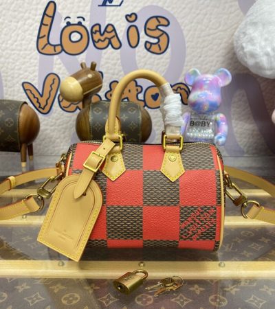 Replica Louis Vuitton Speedy 18 Red Grid - best-selling designer handbag dupe