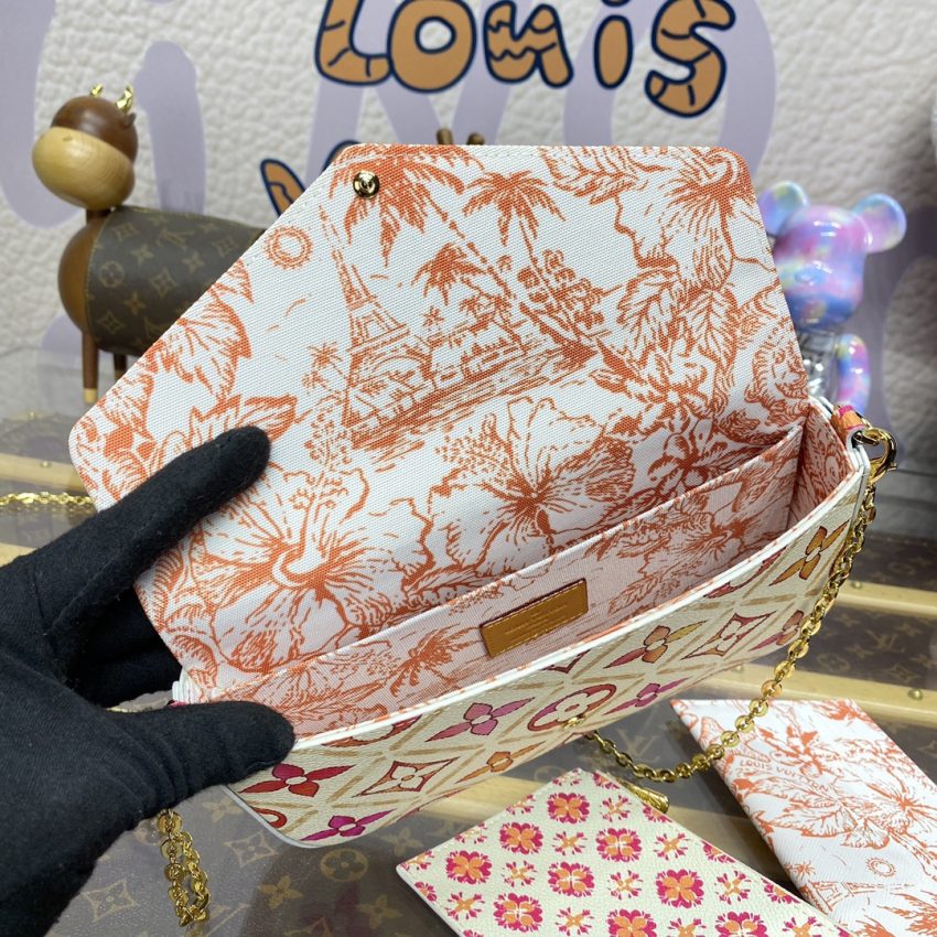 Replica Louis Vuitton Félicie Pochette White Orange Flowers 5 Replica Louis Vuitton Félicie Pochette White Orange Flowers - near-authentic luxury replica handbag