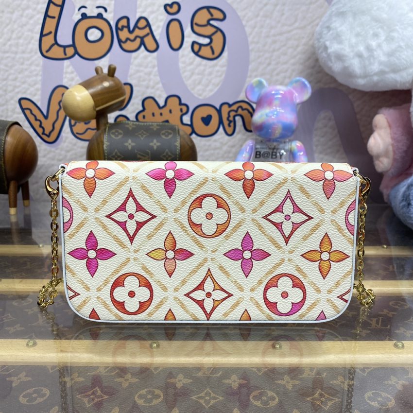 Replica Louis Vuitton Félicie Pochette White Orange Flowers 7 Replica Louis Vuitton Félicie Pochette White Orange Flowers - realistic designer-inspired fake bag