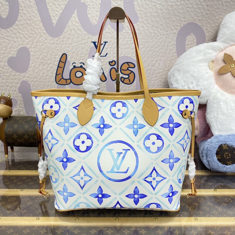 Replica Louis Vuitton Neverfull MM Bue 1 Replica Louis Vuitton Neverfull MM Bue - realistic designer-inspired fake bag