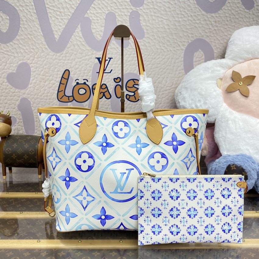 Replica Louis Vuitton Neverfull MM Bue 6 Replica Louis Vuitton Neverfull MM Bue - high-end fake designer purse