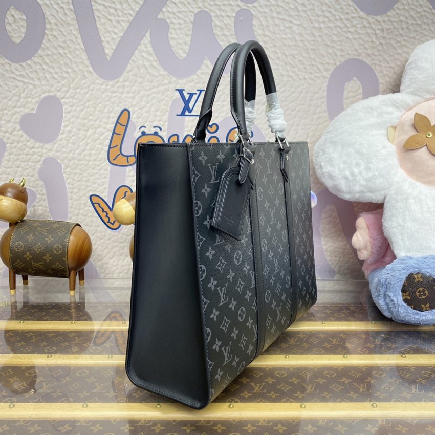 Replica Louis Vuitton Sac Plat Black Large - premium 1:1 fake handbag model