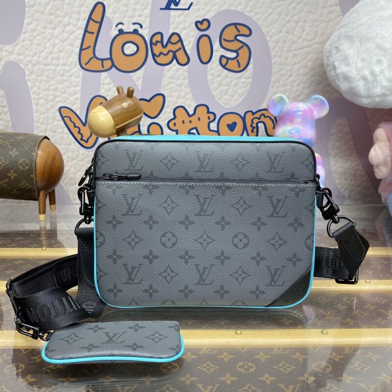 Replica Louis Vuitton Trio Messenger Grey&Tiffany 1 Replica Louis Vuitton Trio Messenger Grey&Tiffany - authentic-look luxury purse replica