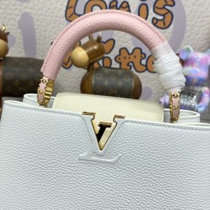 Replica Loius Vuitton Capucines White Pink 7 Replica Loius Vuitton Capucines White Pink - realistic designer-inspired fake bag