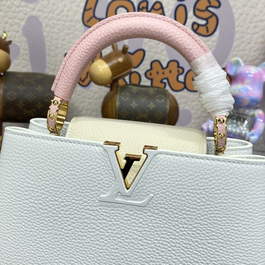 Replica Loius Vuitton Capucines White Pink 7 Replica Loius Vuitton Capucines White Pink - realistic designer-inspired fake bag