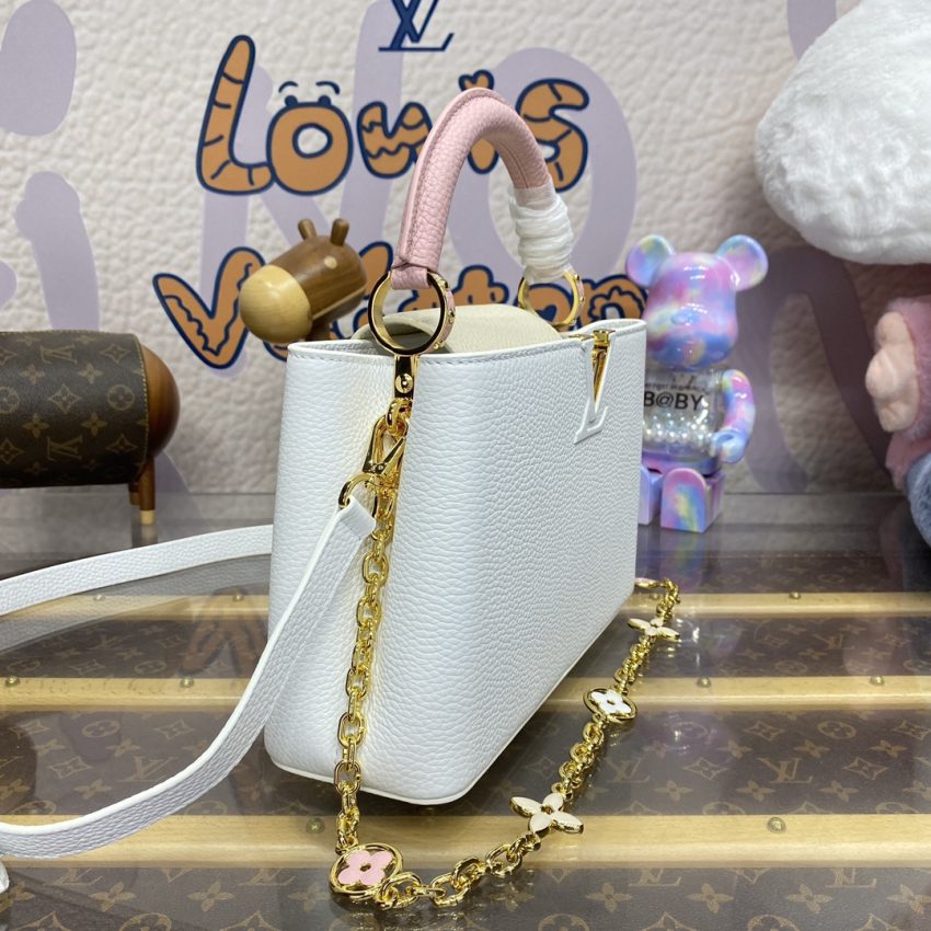 Replica Loius Vuitton Capucines White Pink 9 Replica Loius Vuitton Capucines White Pink - elite superclone designer purse