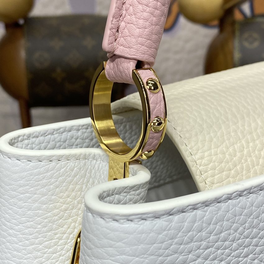 Replica Loius Vuitton Capucines White Pink 10 Replica Loius Vuitton Capucines White Pink - authentic-look luxury purse replica