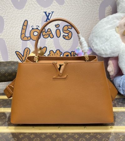 Replica Loius Vuitton Capucines Brown Large - elite superclone designer purse