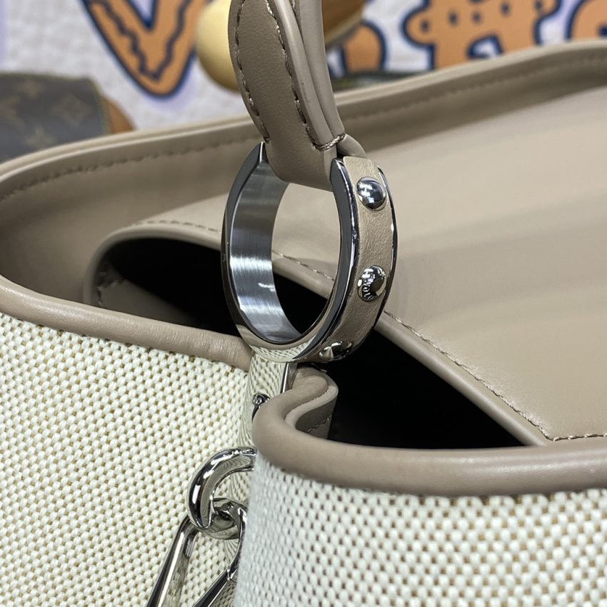 Replica Loius Vuitton Capucines Beige Silk 9 Replica Loius Vuitton Capucines Beige Silk - high-accuracy replica luxury purse