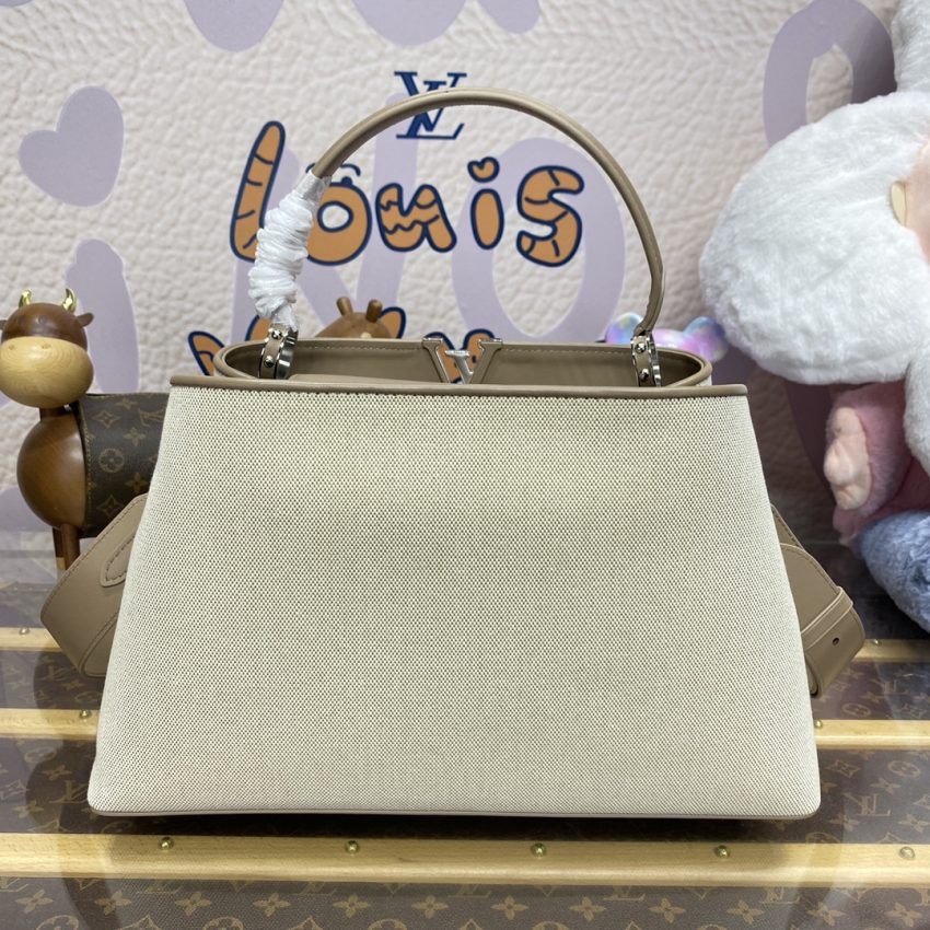 Replica Loius Vuitton Capucines Beige Silk 11 Replica Loius Vuitton Capucines Beige Silk - best-selling designer handbag dupe