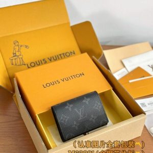 Replica Louis Vuitton Envelope Card Holder Black - top-tier luxury replica shoulder bag