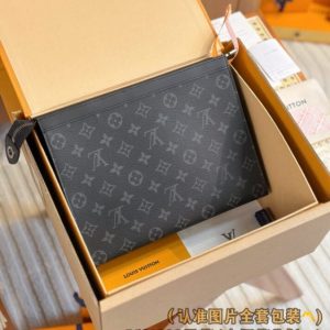 Replica Louis Vuitton Pochette Voyage Black 9 Replica Louis Vuitton Pochette Voyage Black - high-end fake designer purse