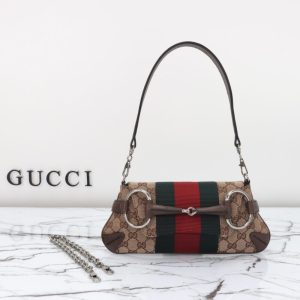 Replica Gucci Horsebit Chain Shoulder Bag Brown 6 Replica Gucci Horsebit Chain Shoulder Bag Brown - top-tier luxury replica shoulder bag