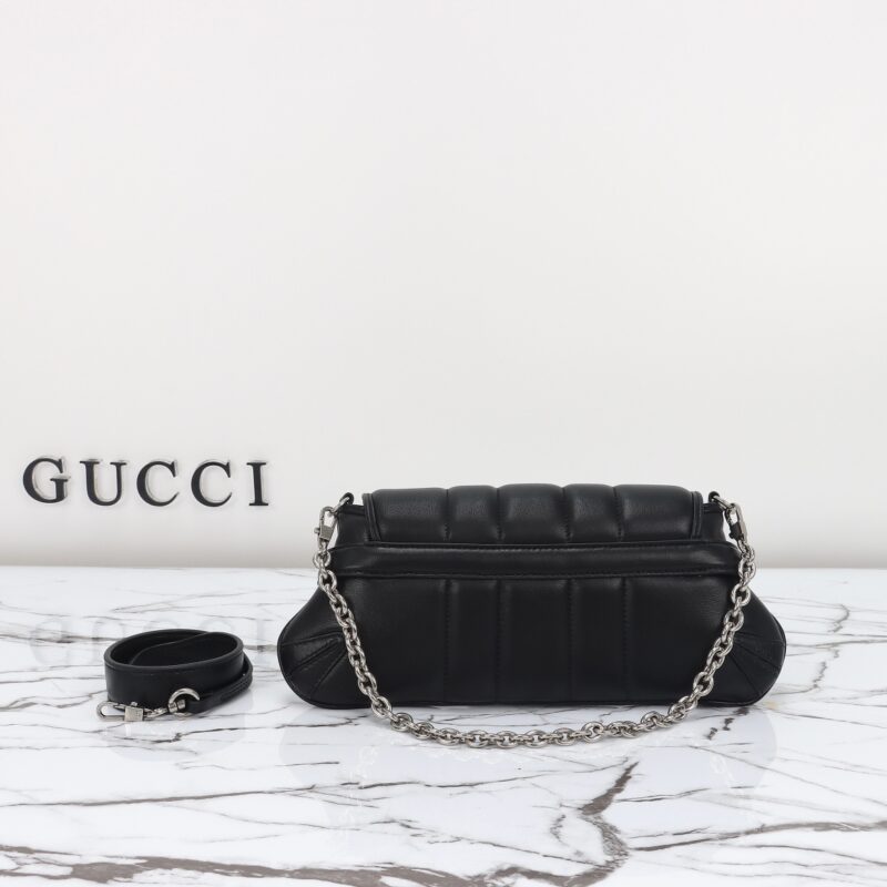 Replica Gucci Horsebit Chain Shoulder Bag Black 8 Replica Gucci Horsebit Chain Shoulder Bag Black - 1:1 designer replica handbag