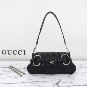 Replica Gucci Horsebit Chain Shoulder Bag Black 4 Replica Gucci Horsebit Chain Shoulder Bag Black - top-tier luxury replica shoulder bag