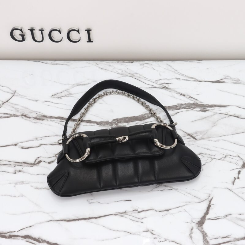 Replica Gucci Horsebit Chain Shoulder Bag Black 9 Replica Gucci Horsebit Chain Shoulder Bag Black - premium-grade designer purse dupe