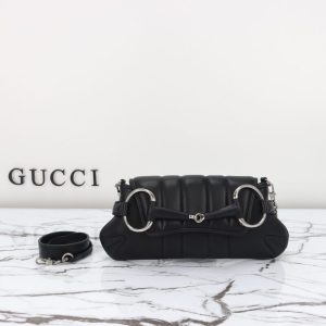 Replica Gucci Horsebit Chain Shoulder Bag Black 3 Replica Gucci Horsebit Chain Shoulder Bag Black - top-tier luxury replica shoulder bag